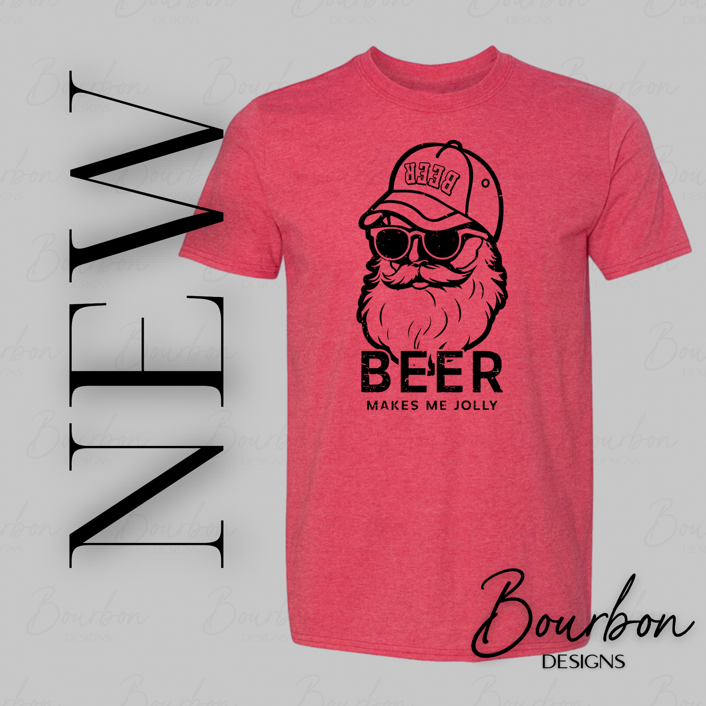 Santa Beer Makes Me Jolly Funny Christmas T-shirt