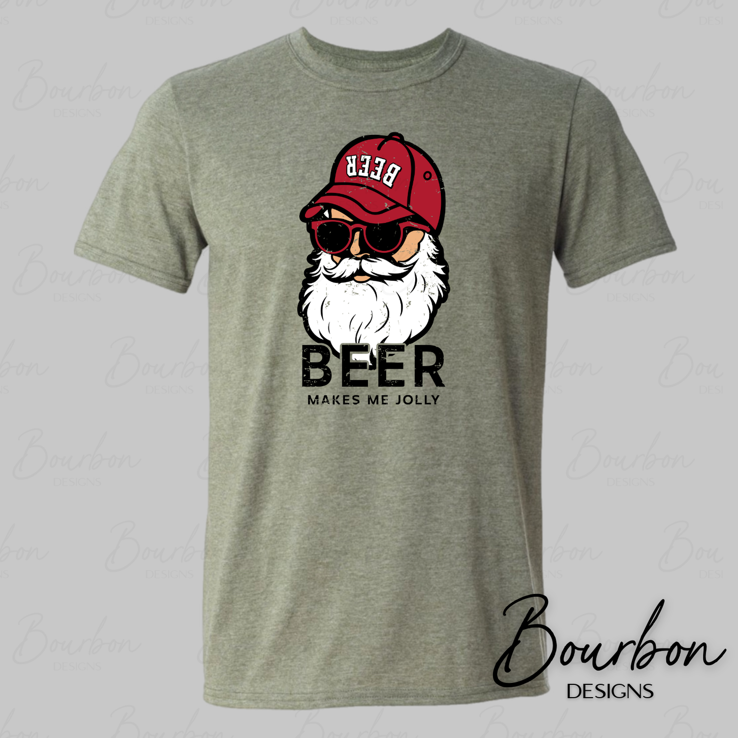 Santa Beer Makes Me Jolly Funny Christmas T-shirt