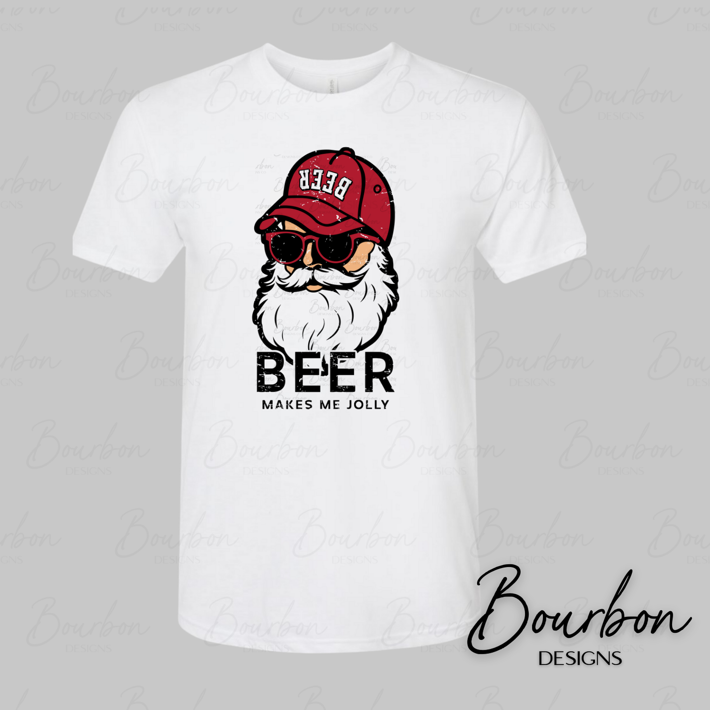 Santa Beer Makes Me Jolly Funny Christmas T-shirt