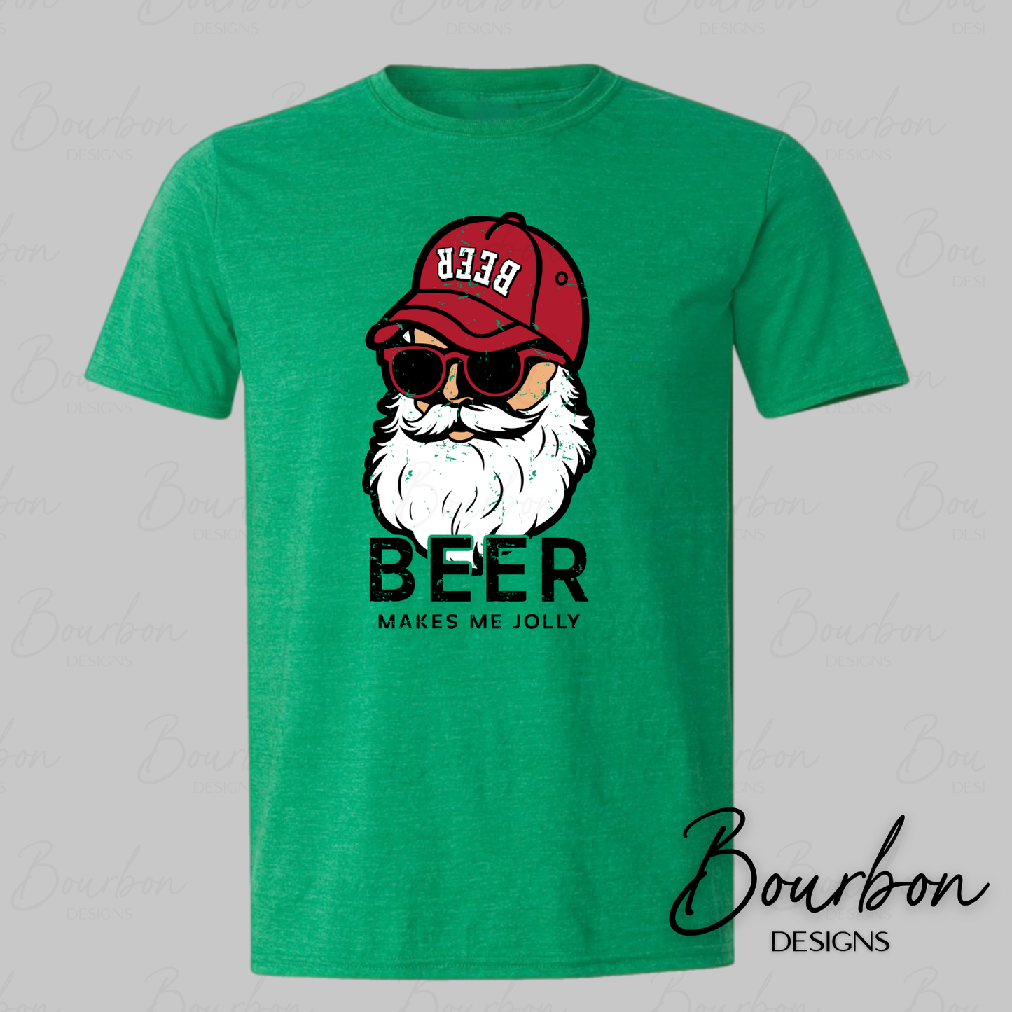 Santa Beer Makes Me Jolly Funny Christmas T-shirt