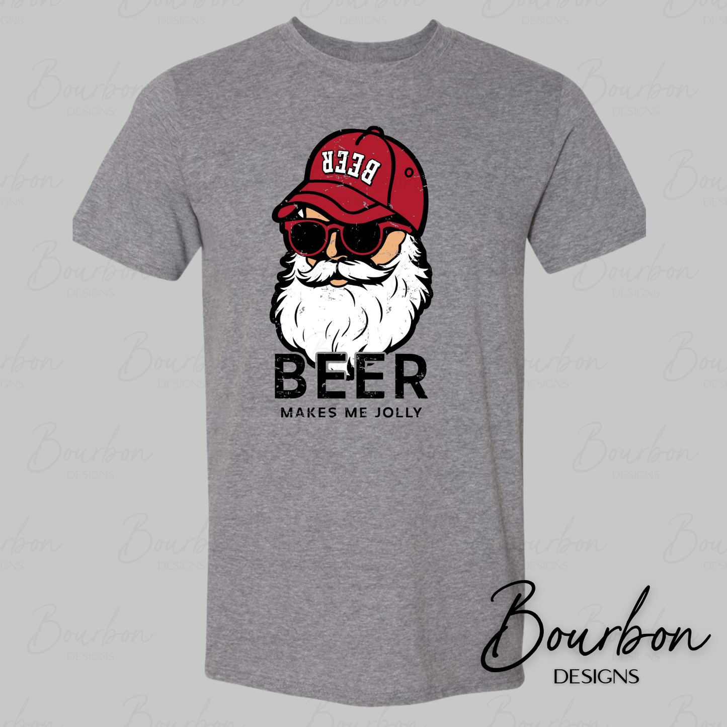 Santa Beer Makes Me Jolly Funny Christmas T-shirt