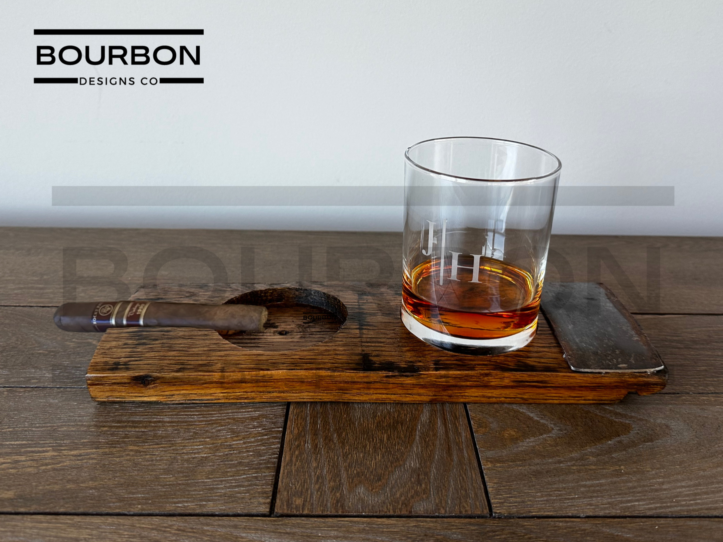 Bourbon Glass and Cigar Holder