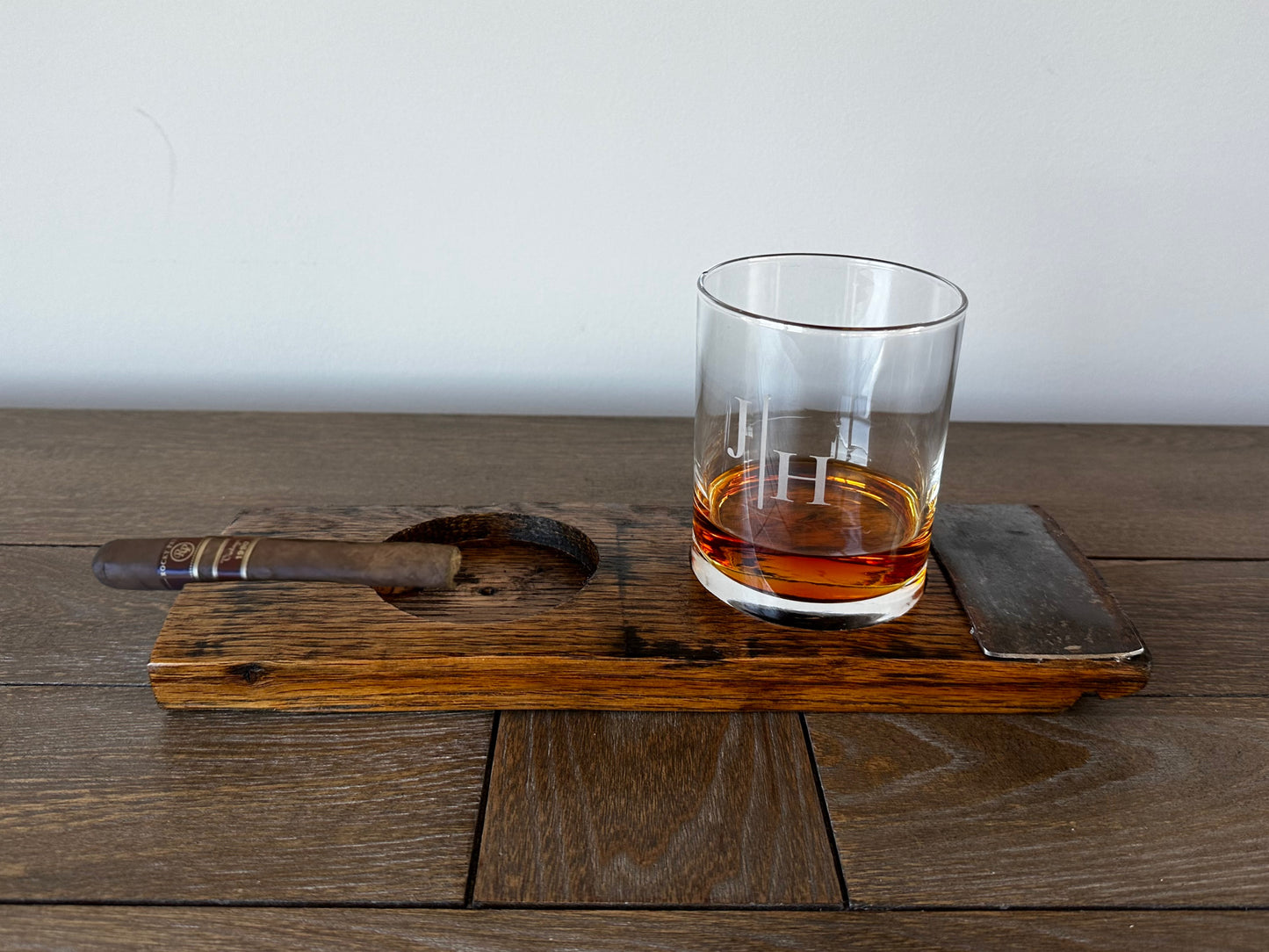 Bourbon Glass and Cigar Holder