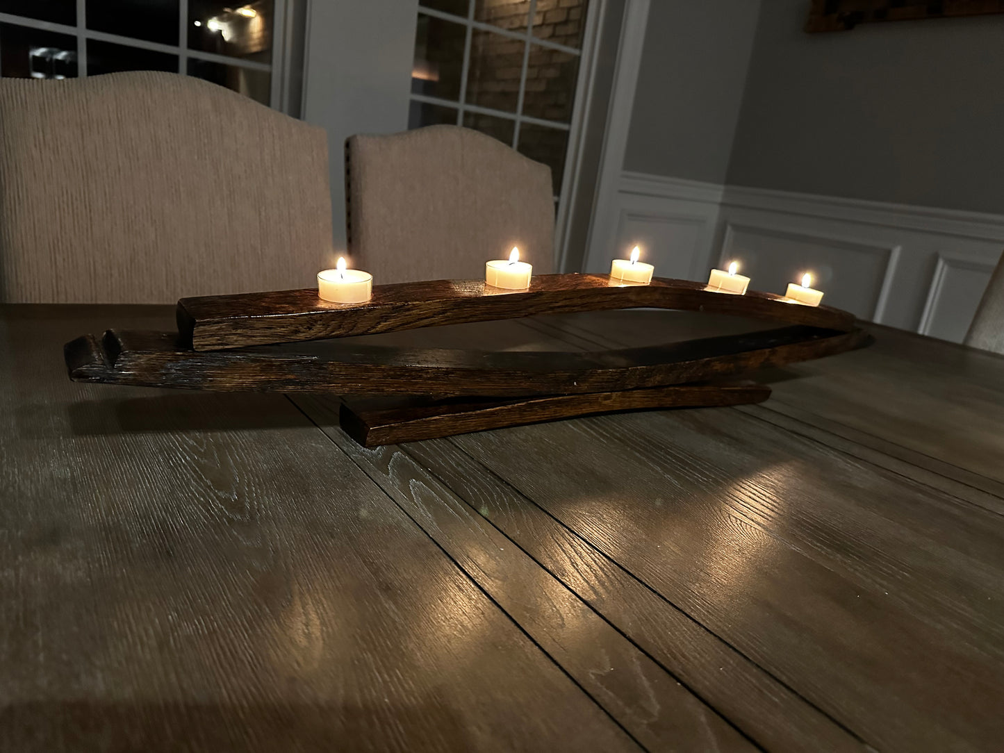 Bourbon Barrel Stave Candle Holder