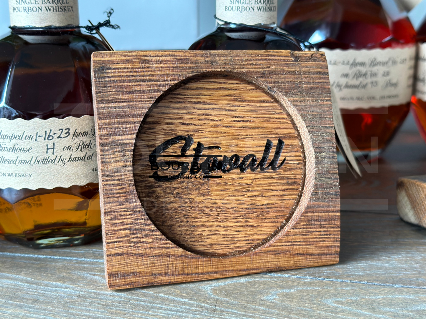 Personalized Bourbon Barrel Stave Coaster