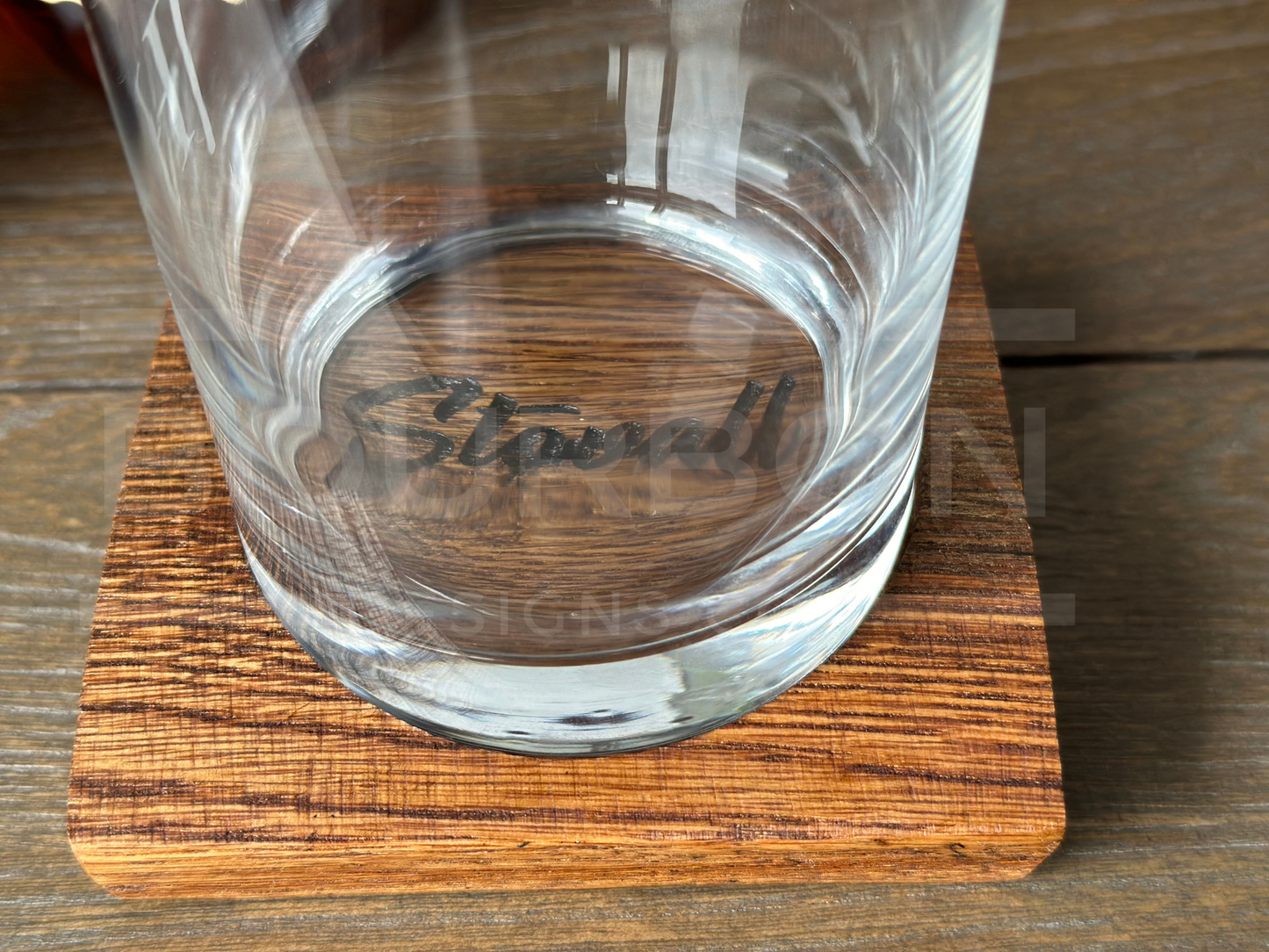 Personalized Bourbon Barrel Stave Coaster